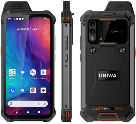 UNIWA W888 Explosion-proof Rugged Phone 64GB Black + Orange (4GB RAM)