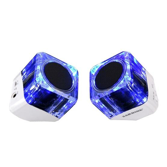 SARDiNE B5 Crystal Case Multifunctional Wireless Bluetooth Speaker White