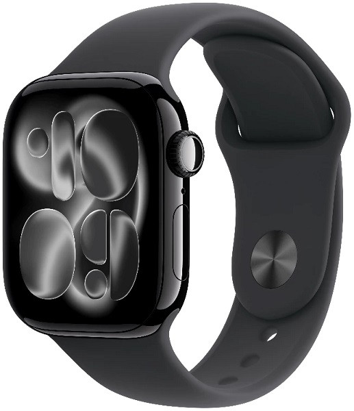 Apple Watch Series 11 GPS 46mm Black Aluminium Case with M/L Black Sport Band