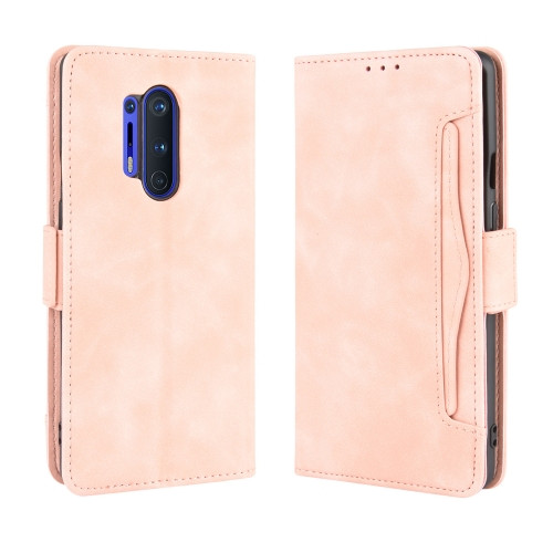 Wallet Style Skin Feel Calf Pattern Leather Case with Separate Card Slot for OnePlus 8 Pro (Pink)