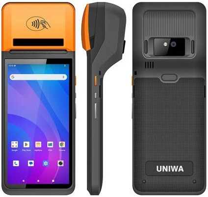 UNIWA V4P Smart Handheld POS Dual Sim 16GB Black (3GB RAM) - 2D QR Code Scanning Edition