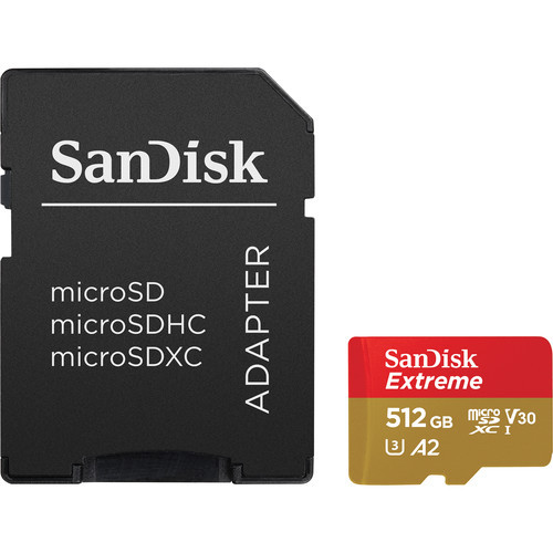 Sandisk Extreme A2 512GB (U3) V30 160mbs MicroSD with SD Adapter