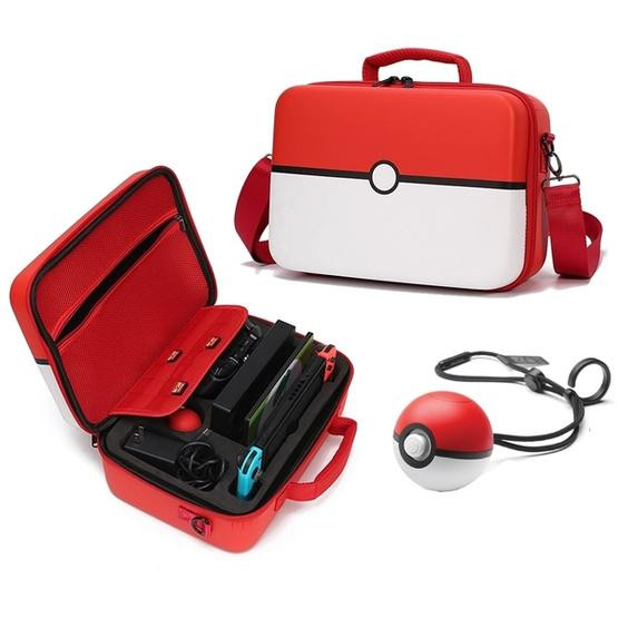 Multi-function Portable Slant Single Shoulder Storage Bag Suitcase Protective Box for Nintendo Switch (Red)