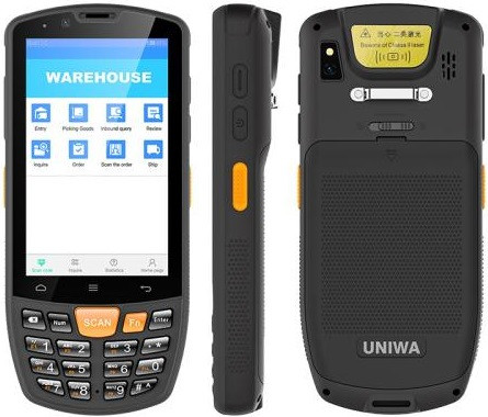 UNIWA HS006 Industrial PDA QR Code Scanner Dual Sim 16GB Black (2GB RAM) - AU Plug