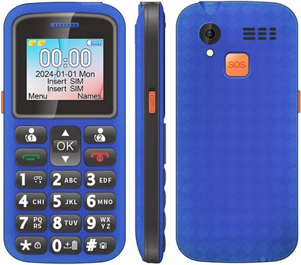 UNIWA M220 Elder Mobile Phone Dual Sim Blue - EU Plug