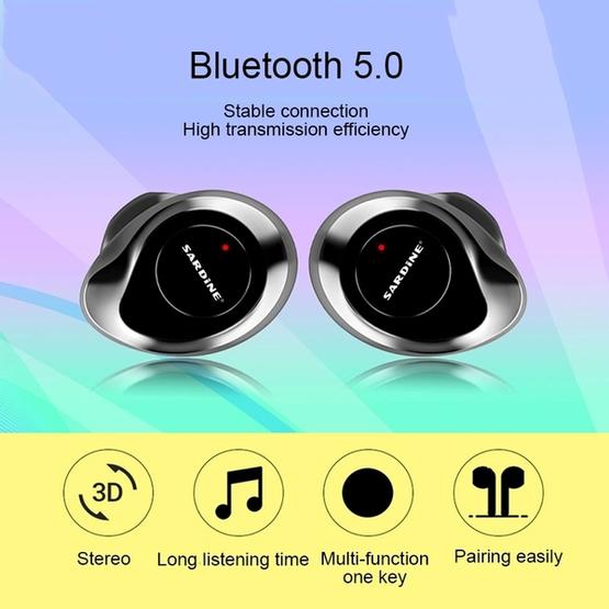 SARDiNE F8 TWS Bluetooth V5.0 Wireless Stereo Earphones with Charging Box Rose Gold