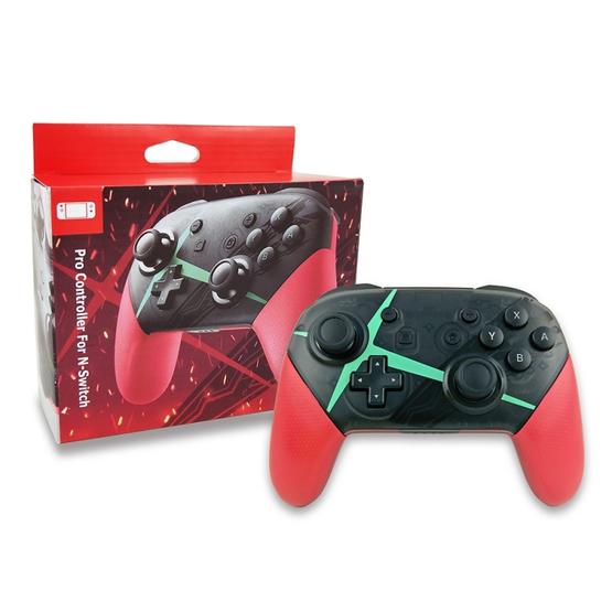 Wireless Game Pro Controller With Screenshot Vibration Function for N-Switch(Red)