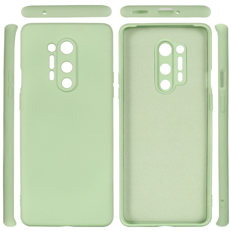 Pure Color Liquid Silicone Shockproof Full Coverage Case for OnePlus 8 Pro (Green)