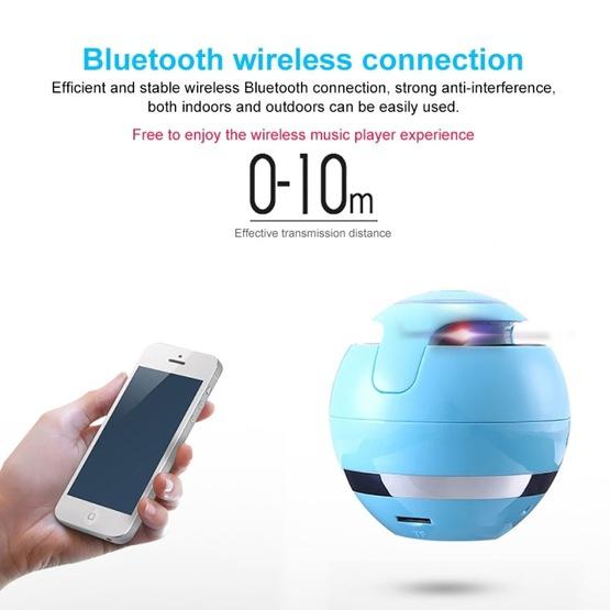 T&G A18 Ball Bluetooth Speaker with LED Light Blue